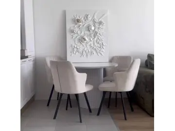 Стул 245 поворотный C103 крем/белые