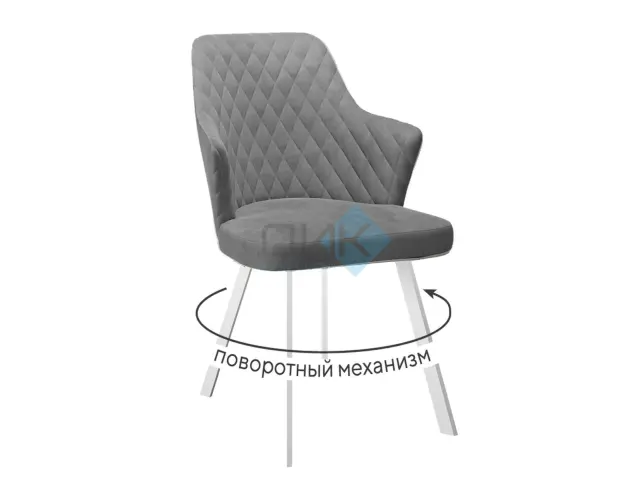 Стул 245 поворотный C56 серый/белые 1