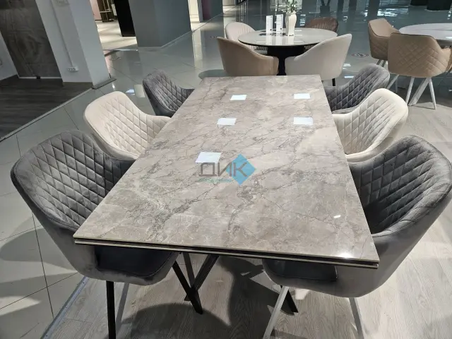 Стул 245 поворотный C56 серый/белые 2