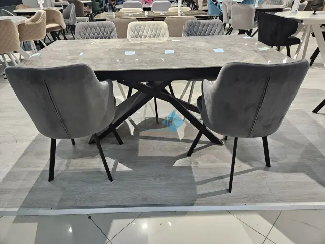 Стул 245 поворотный C56 серый/белые 3