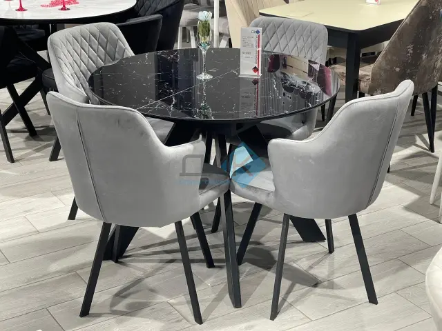 Стул 245 поворотный C56 серый/белые 5