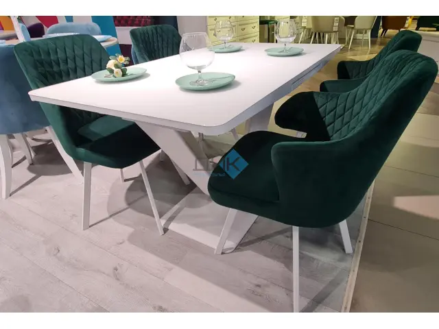 Стул 245 поворотный К13 изумруд/белые 2