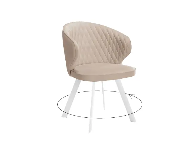 Стул 249 поворотный B03 BEIGE/белые 1