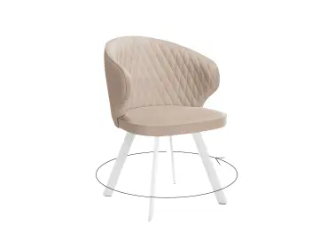 Стул 249 поворотный B03 BEIGE/белые