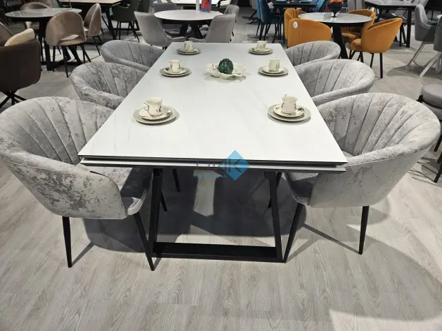 Стул 442 поворотный M13 светло-серый/белые 3