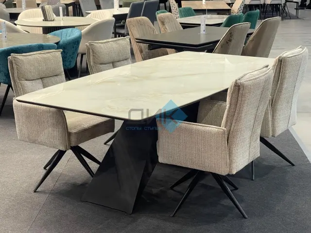 Стол SKY220 Ostra Bianco (керамогранит глянцевый) 2
