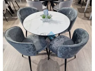 Стол SKC90 Белый мрамор (керамогранит матовый)