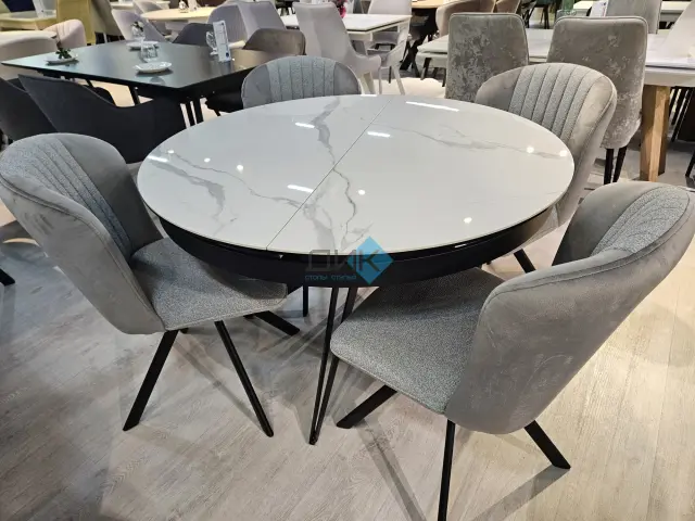Стол KW120 белый мрамор C11 (керамогранит глянец) 4