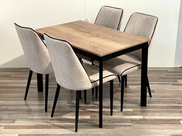 Стол L110 Дуб Галифакс/черные раздвижной 4