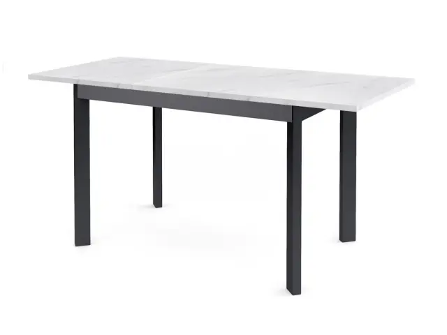 Стол L110 мрамор белый/черные раздвижной 2