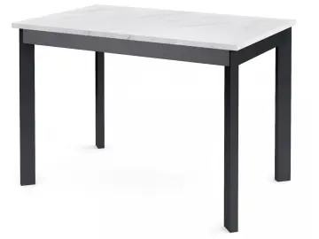 Стол L110 мрамор белый/черные раздвижной