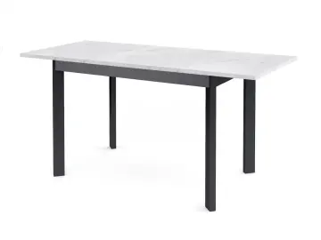 Стол L110 мрамор белый/черные раздвижной