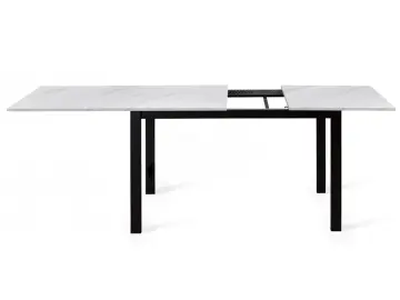 Стол L110 мрамор белый/черные раздвижной