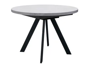 Стол RD100 Бетон/черные круглый раздвижной
