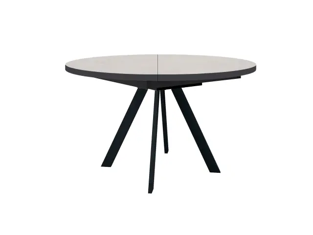 Стол RD100 Хромикс белый/черные круглый раздвижной 1