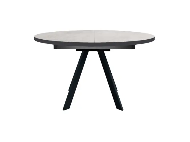 Стол RD100 Хромикс белый/черные круглый раздвижной 2