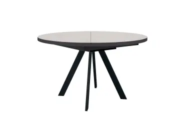 Стол RD100 Хромикс белый/черные круглый раздвижной