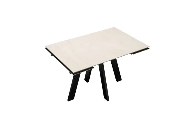 Стол DM140M Хромикс белый/черные раздвижной 2