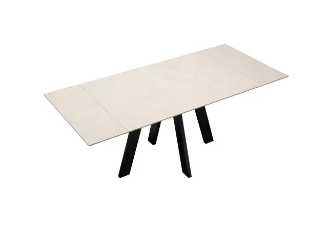 Стол DM140M Хромикс белый/черные раздвижной 4