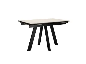 Стол DM140M Хромикс белый/черные раздвижной