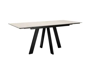 Стол DM140M Хромикс белый/черные раздвижной