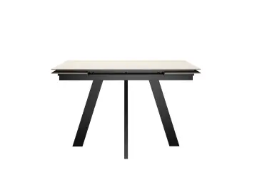 Стол DM120 Хромикс белый/черные раздвижной