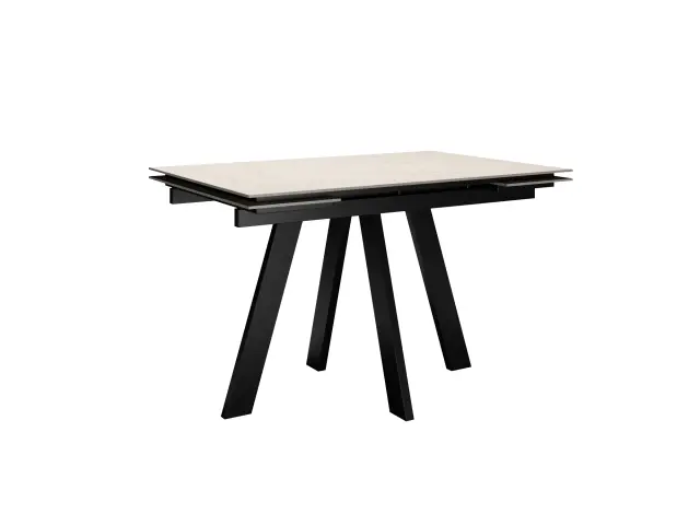 Стол DM110M Хромикс белый/черные раздвижной 1