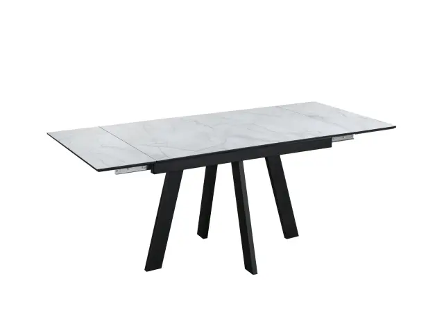 Стол WINGS Жемчужный Перито/Черный раздвижной 2