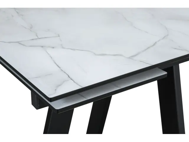Стол WINGS Жемчужный Перито/Черный раздвижной 3