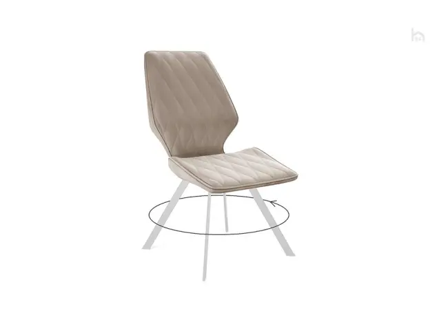 Стул кухонный 243 поворотный, микровелюр B03 beige, ножки белые
