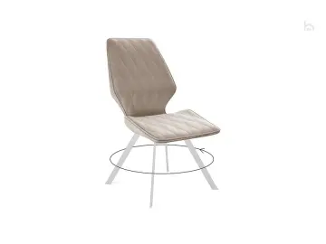 Стул кухонный 243 поворотный, микровелюр B03 beige, ножки белые