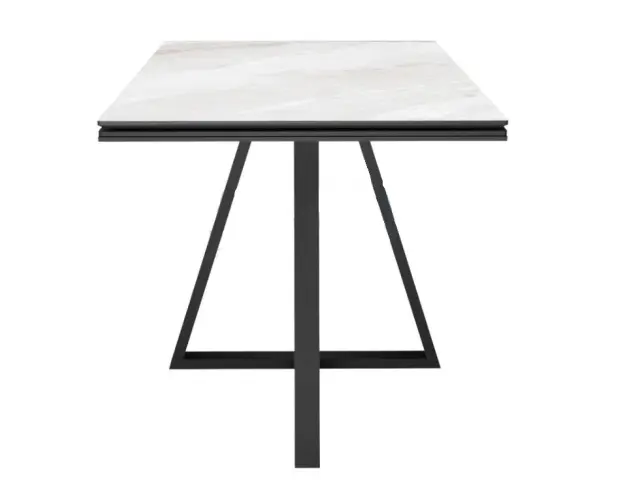 Кухонный стол SKF120 Керамика Belgium Grey Polished/подстолье черное/опоры черные 2
