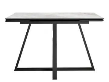 Кухонный стол SKF120 Керамика Belgium Grey Polished/подстолье черное/опоры черные