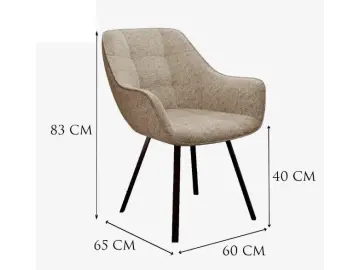 Стул мягкий DikLine 252 М поворотный, NS04 CREAM, ножки черные