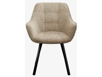 Стул мягкий DikLine 252 М поворотный, NS04 CREAM, ножки черные
