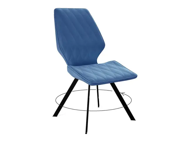 Мягкий стул DikLine 243 поворотный B8 BLUE, ножки черные