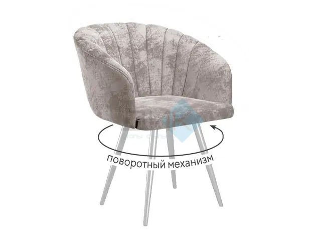 Стул 442 поворотный M02 бежевый/белые 1