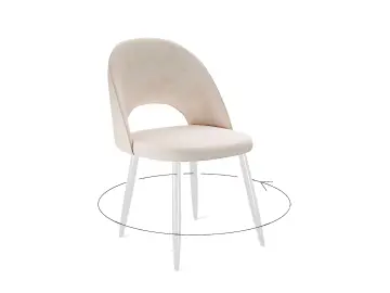 Стул 283 поворотный C103 крем/белые