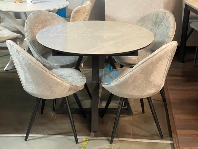 Стул 234 поворотный M02 бежевый/белые 5