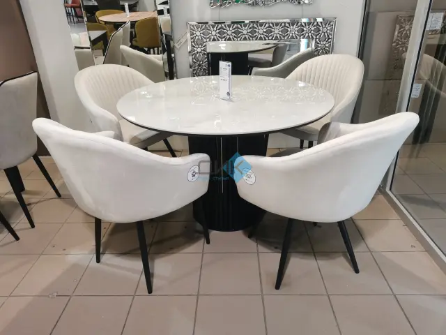 Стул 439 поворотный C103 крем/белые 3