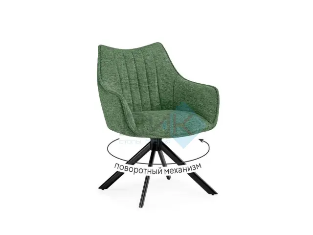Стул AZALIA VELVET зеленый 77 поворотный 1