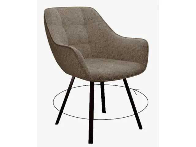 Кухонный стул DikLine 252 М поворотный, NS05 CAPPUCCINO, ножки черные