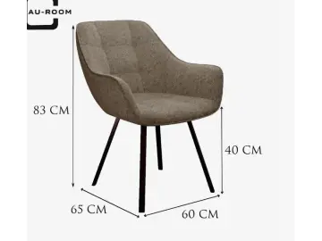Кухонный стул DikLine 252 М поворотный, NS05 CAPPUCCINO, ножки черные