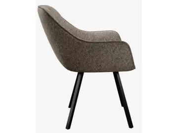 Кухонный стул DikLine 252 М поворотный, NS05 CAPPUCCINO, ножки черные