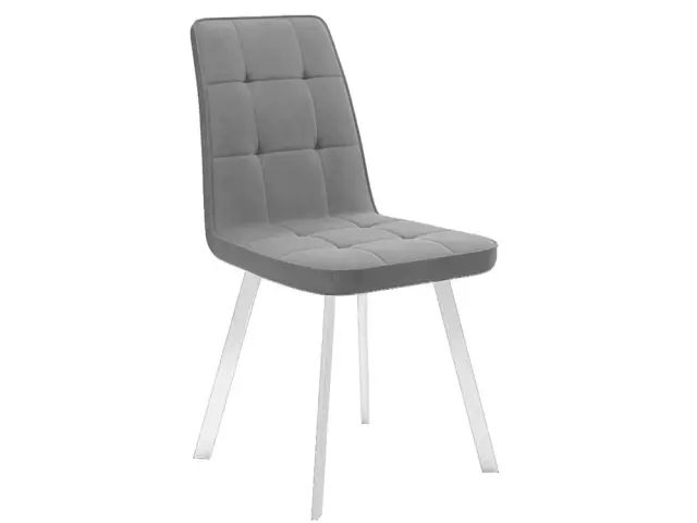 Обеденный стул 207, микровелюр B22 grey, ножки белые
