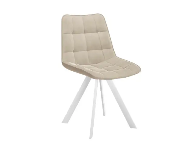 Стул мягкий 229 Поворотный, Микровелюр B03 Beige / опоры белые