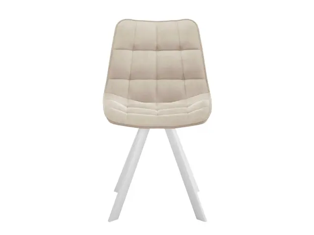 Стул мягкий 229 Поворотный, Микровелюр B03 Beige / опоры белые 2
