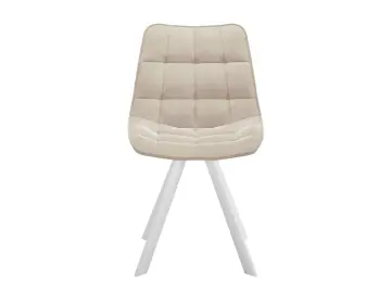 Стул мягкий 229 Поворотный, Микровелюр B03 Beige / опоры белые