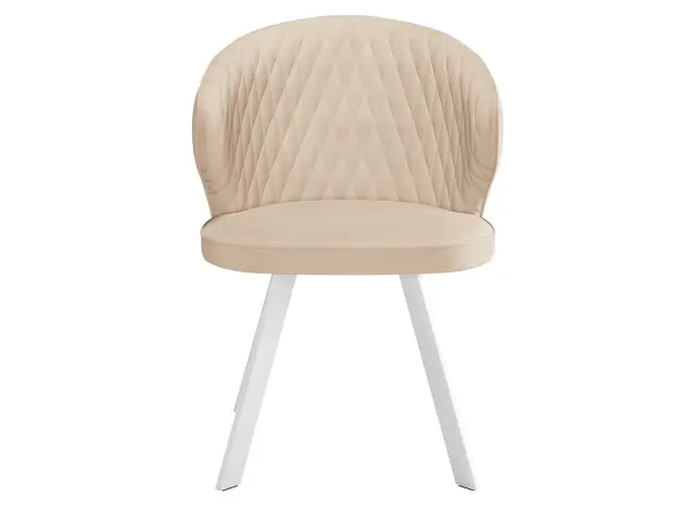 Обеденный стул 249 Поворотный, Микровелюр B03 Beige / опоры белые 2