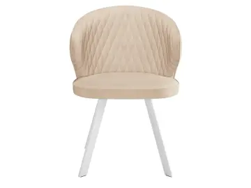 Обеденный стул 249 Поворотный, Микровелюр B03 Beige / опоры белые